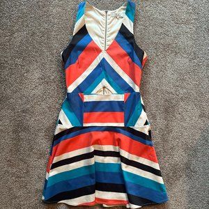 Parker Women's Multi Colored/Stripped Casual Dress, Size Small, Cut out middle